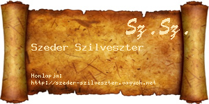Szeder Szilveszter névjegykártya